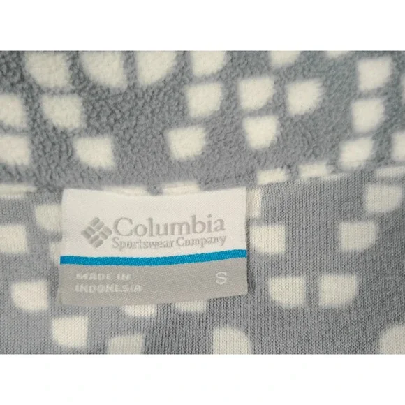 Columbia Sportswear Women's Fleece Quarter Zip Pullover Gray White Pattern Sz S - Picture 3 of 8